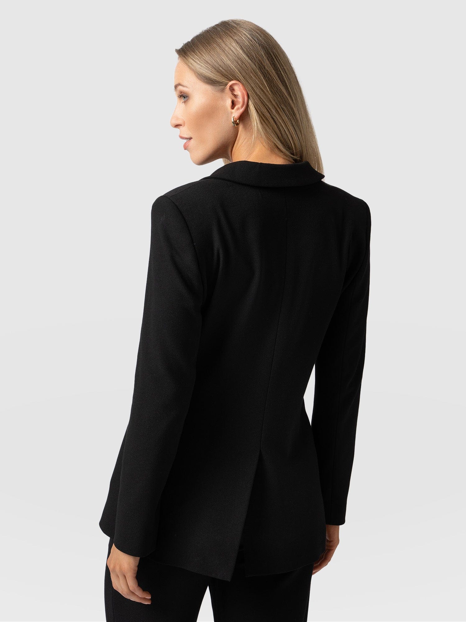 Cambridge Blazer Black Crepe - Women's Blazers | Saint + Sofia® UK